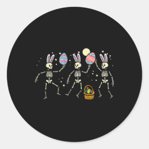Paasskeletten Dansende Eieren Grappige Botten Mann Ronde Sticker