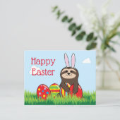 Paassleuf met bunny Ears en Eggs Happy Paast Feestdagenkaart (Staand voorkant)