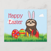 Paassleuf met bunny Ears en Eggs Happy Paast Feestdagenkaart (Voorkant)