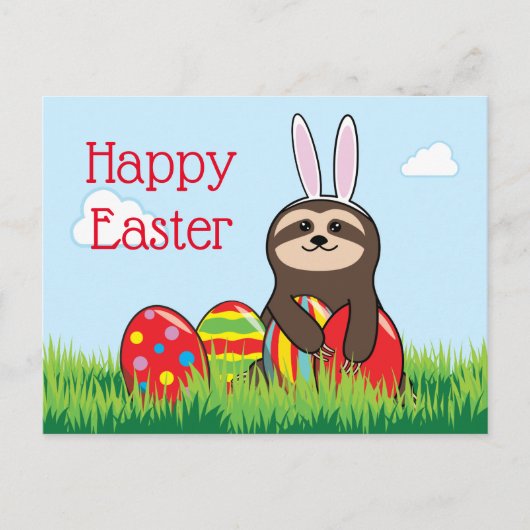 Paassleuf met bunny Ears en Eggs Happy Paast Feestdagenkaart (Voorkant)