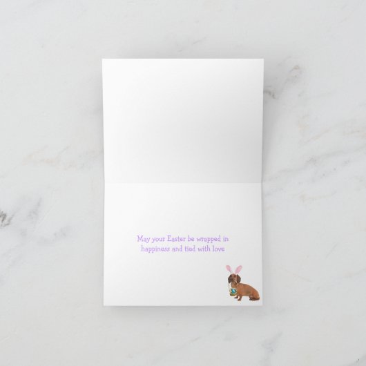 Paassmooth teckel feestdagen kaart (Binnen)