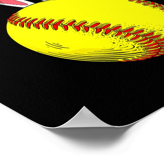 Paassoftball Bunny Rabbit Ears voor Kinderen Poster (Hoek)