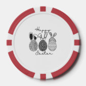 Paasspeelkaarten -  zwart en wit poker chips (Voorkant)