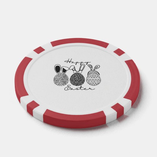 Paasspeelkaarten - zwart en wit poker chips (Enkel)