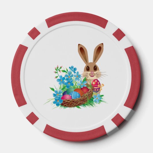 Paasspeelkaarten - zwart en wit poker chips (Achterkant)