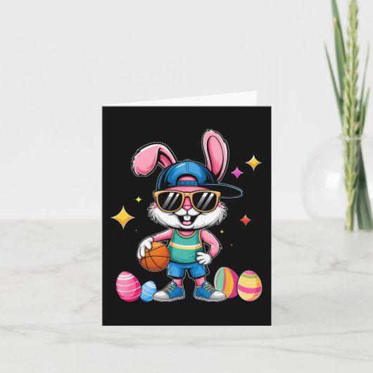 Paassport Happy Easter Bunny Spelen Bysketbyll Kaart (Voorkant)