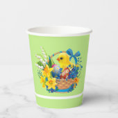 Paassteen in een mandje van Flowers Party Papieren Bekers (Achterkant)