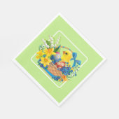 Paassteen in een mandje van Flowers Party Servet (Hoek)