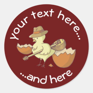 Paassteen met Bouzouki Ronde Sticker