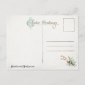  paassteen met muziek en bloemen feestdagenkaart (Achterkant)