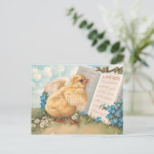  paassteen met muziek en bloemen feestdagenkaart (Staand voorkant)