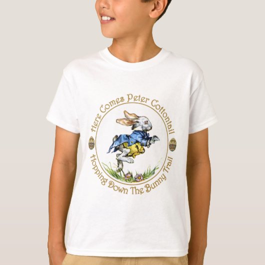 Paasster - Hier komt Peter Cottontail T-shirt (Voorkant)