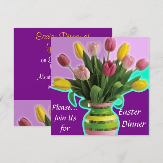 Paasstraalbuizen: binnenuitnodiging kaart (Voorkant / Achterkant)