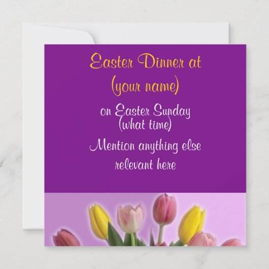 Paasstraalbuizen: binnenuitnodiging kaart (Achterkant)