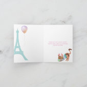 Paasstraaltoren en kattendeklasballonnen feestdagen kaart (Binnen)