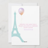 Paasstraaltoren en kattendeklasballonnen feestdagenkaart (Achterkant)