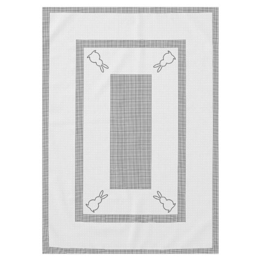 Paastafel 60x84 inch, gevarieerd, stippen, konijn tafelkleed (Voorkant)