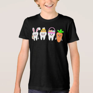 Paastand Schattige Dental Bunny Chick Fun Tandarts Tri-Blend Shirt