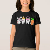 Paastand Schattige Dental Bunny Chick Fun Tandarts Tri-Blend Shirt (Voorkant)