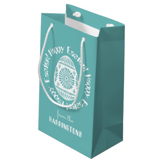 Paastas met aangepast klein cadeautje klein cadeauzakje (Achterkant Gekanteld)