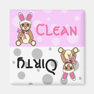 PaasTeddy Bear Clean Dirty Dishwasmachine Magnet