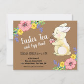 Paasthee en eitjes hunt Spring Bunny Brown Kaart (Voorkant)