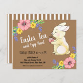 Paasthee en eitjes hunt Spring Bunny Brown Kaart (Voorkant / Achterkant)