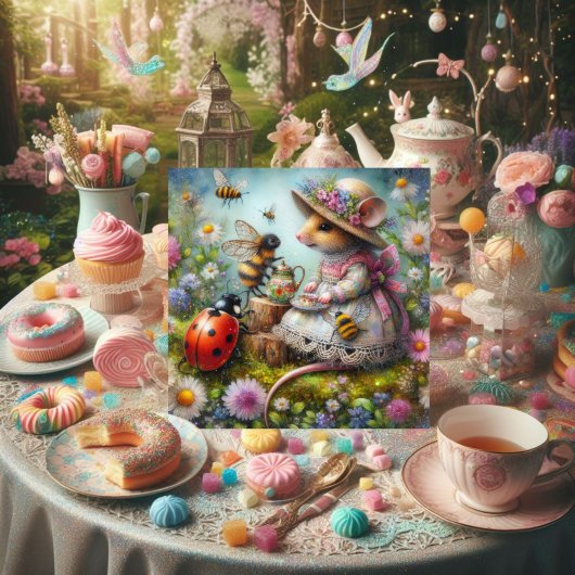 Paasthee Party Schattigee Muisbijen Lieveheersbees Feestdagenkaart