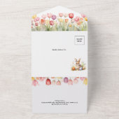 Paasthema Tulpenbruiloft All In One Uitnodiging (Buitenkant)