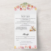 Paasthema Tulpenbruiloft All In One Uitnodiging (Binnen)
