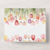 Paasthema Tulpenbruiloft All In One Uitnodiging (Achterkant)