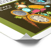 Paastijd Bunny Egg Vine Watch Happy PaasKaart Poster (Hoek)