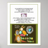 Paastijd Bunny Egg Vine Watch Happy PaasKaart Poster (Voorkant)