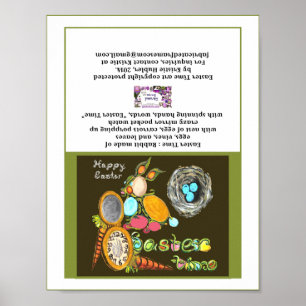 Paastijd Bunny Egg Vine Watch Happy PaasKaart Poster