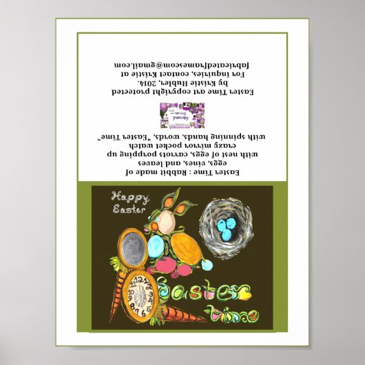 Paastijd Bunny Egg Vine Watch Happy PaasKaart Poster (Voorkant)