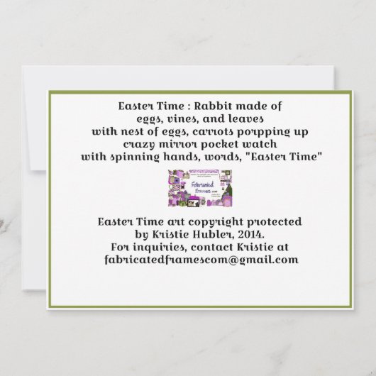 paastijd bunny Egg Vine Watch Happy Pasen Aankondiging (Achterkant)