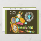 paastijd bunny Egg Vine Watch Happy Pasen Aankondiging (Voorkant / Achterkant)