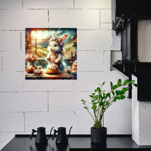 Paastraktaties met Schattigee Waterverf Bunny Bake Poster