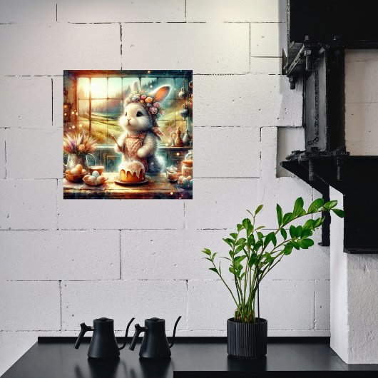 Paastraktaties met Schattigee Waterverf Bunny Bake Poster