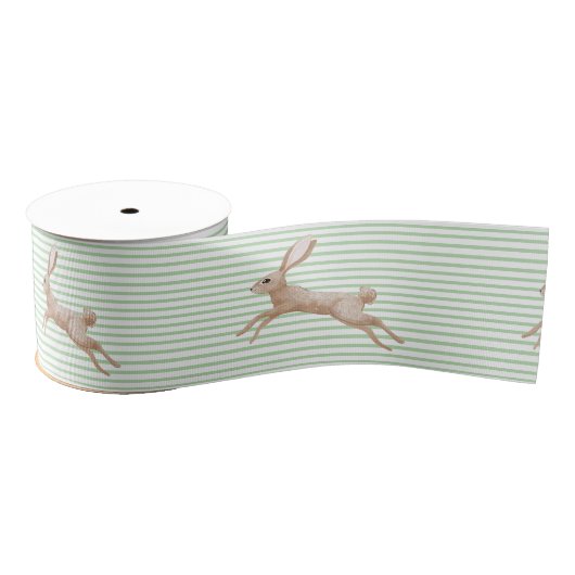 Paastribbon met Leaping Bunny Design Grosgrain Lint (Spoel)