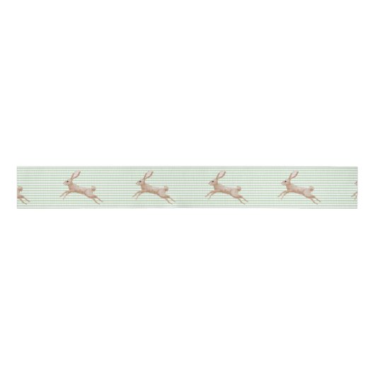 Paastribbon met Leaping Bunny Design Grosgrain Lint (Voorkant)