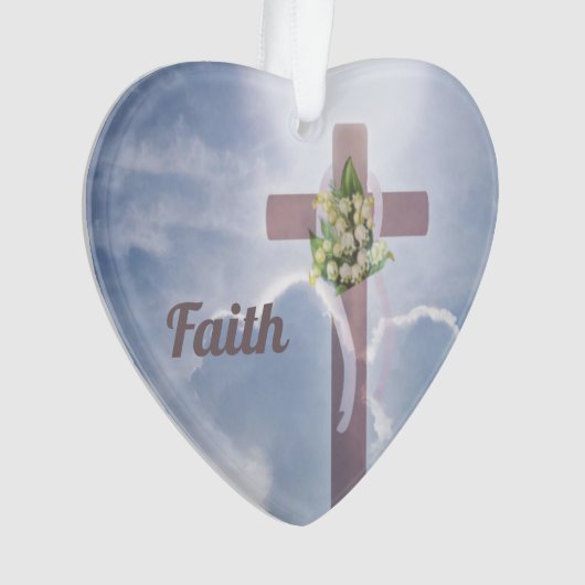 Paastrouw, kruis in wolken ornament (voorkant)