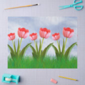 Paastroze Tulpen Bloemenfotografie & Blauwe Hemel Tissuepapier (Craft)