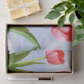 Paastroze Tulpen Bloemenfotografie & Blauwe Hemel Tissuepapier (Geschenk)