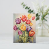  Paastulpen Bloemen Briefkaart (Staand voorkant)