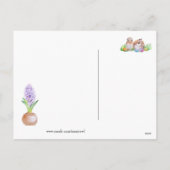 Paasuil en Baby Bunny kunst Feestdagenkaart (Achterkant)