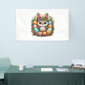 Paasuil met konijnenoren spandoek (Beurs)