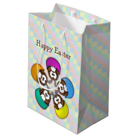 Paasuil - regenboog medium cadeauzakje (Achterkant Gekanteld)