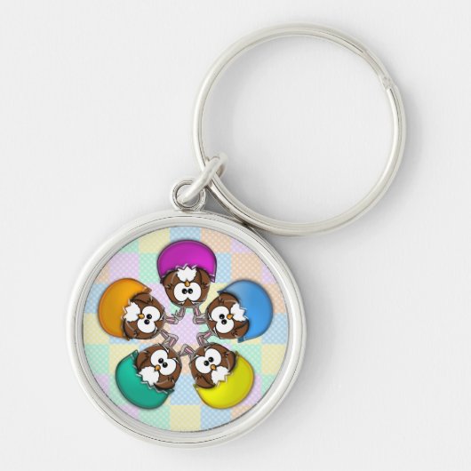 Paasuil - regenboog sleutelhanger (Voorkant)