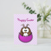 Paasuil - roze feestdagenkaart (Staand voorkant)